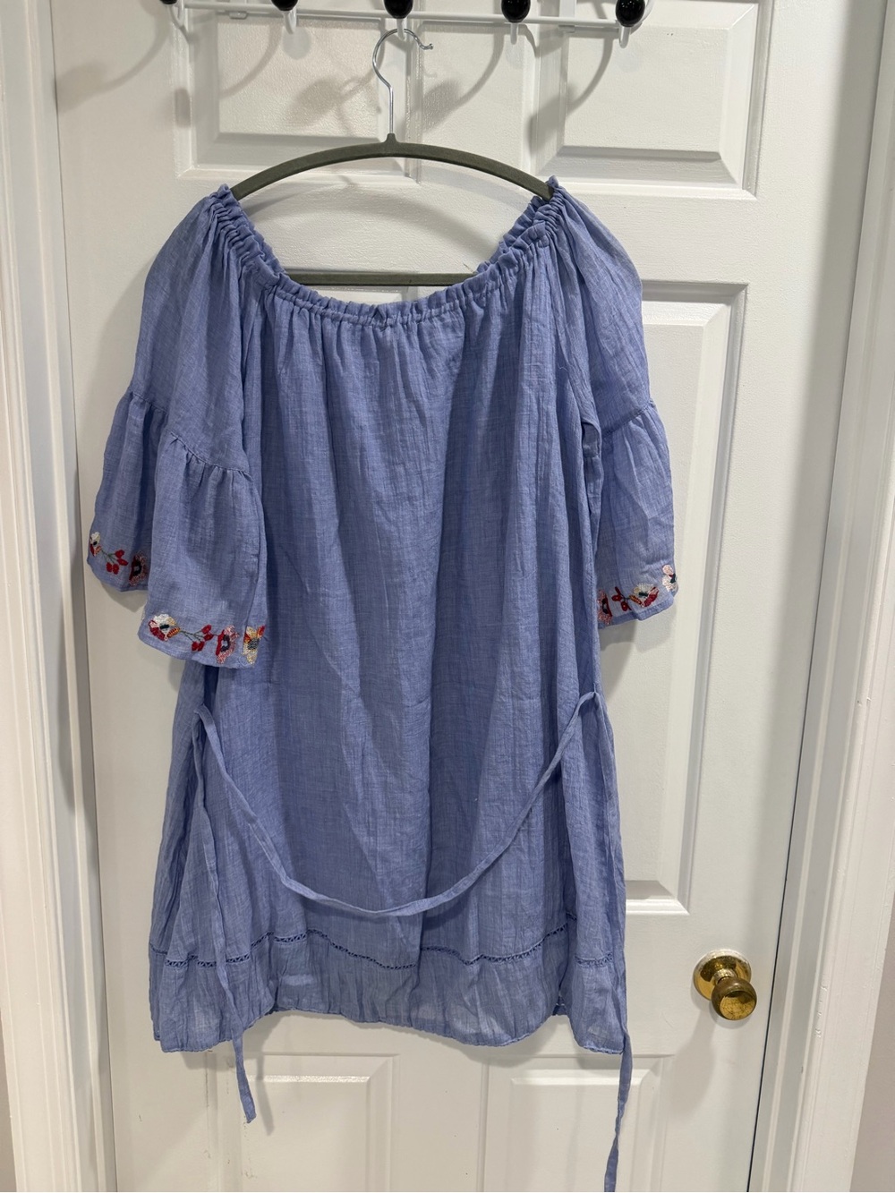 NWT Umgee Boutique BOHO Off Shoulder Light Lined Embroidered Dress Sz L - Picture 5 of 7